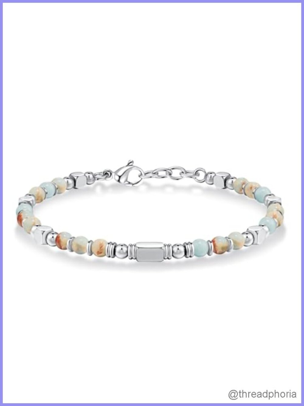 Boho Beaded Bracelets for Women - Natural Stone & Stainless Steel - Trendy